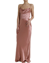 Elegantes langes Seidenkleid in Pink