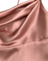 Elegantes langes Seidenkleid in Pink