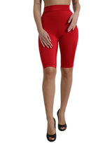 Pantalon de leggings à taille haute rouge chic