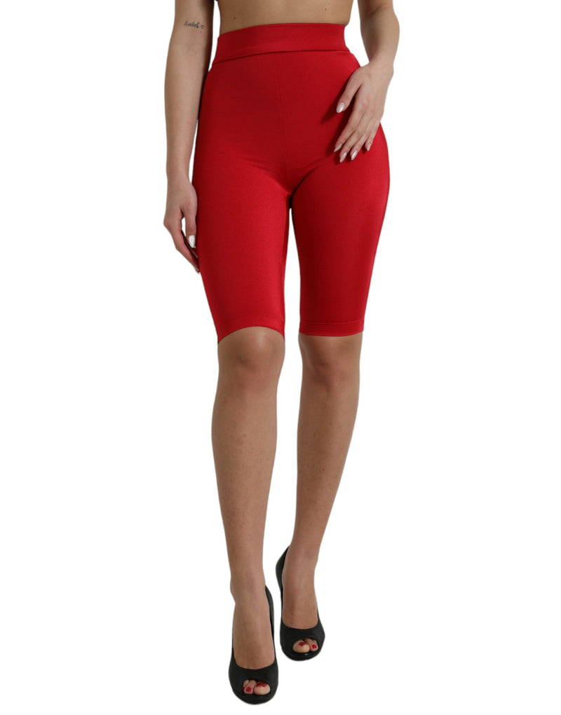 Chic Red High Taille Leggings Hosen Hosen