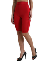 Pantalon de leggings à taille haute rouge chic