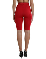 Chic Red High Taille Leggings Hosen Hosen