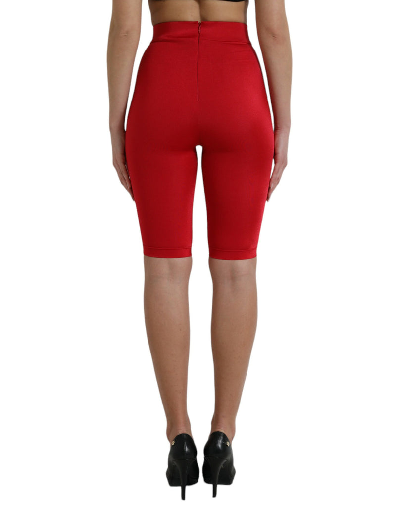 Pantalon de leggings à taille haute rouge chic