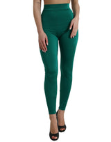 Grüne Hochtailler -Designer -Leggings