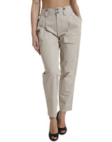 Pantaloni di moda conici a vita alta - beige