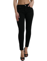 Chic Black Mid Taille Stretch Jeans