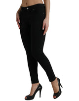 Chic Black Mid Taille Stretch Jeans