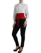 Ceinture de taille de corset de soie en rouge ardent