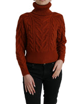 Eleganter brauner Rollkragenpullover Wollpullover