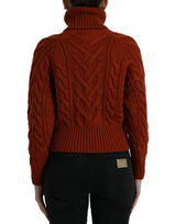 Eleganter brauner Rollkragenpullover Wollpullover