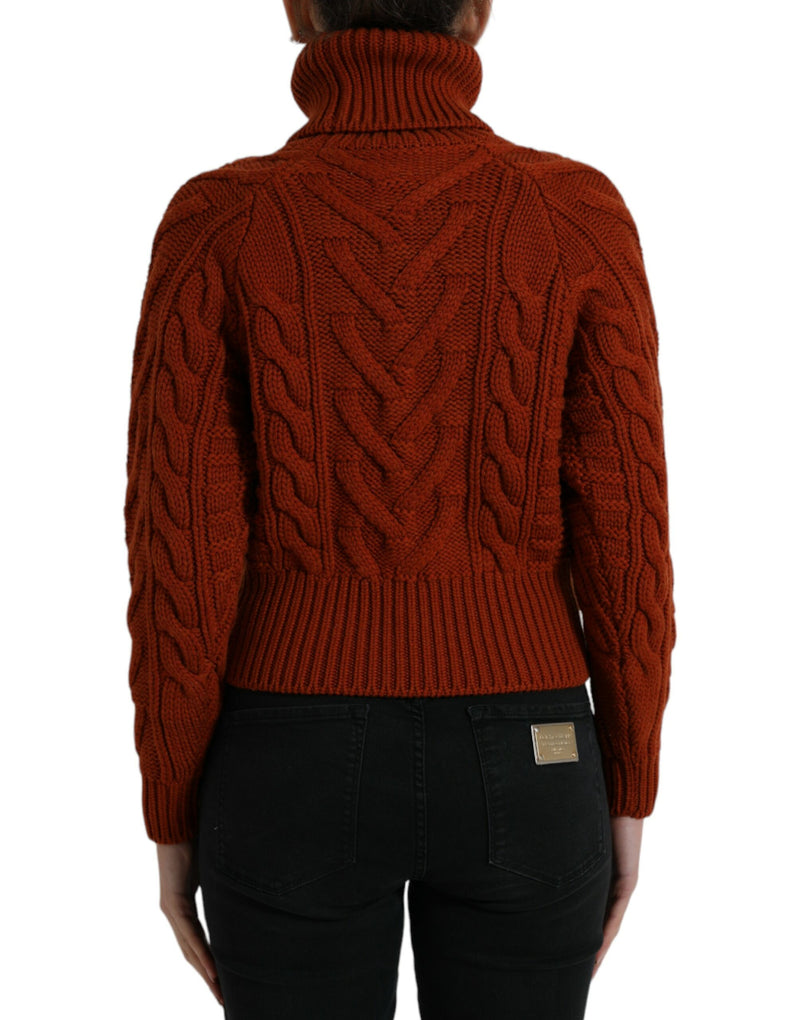 Eleganter brauner Rollkragenpullover Wollpullover