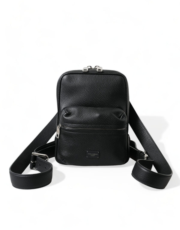 Chic Black Kalb Leder kleiner Rucksack