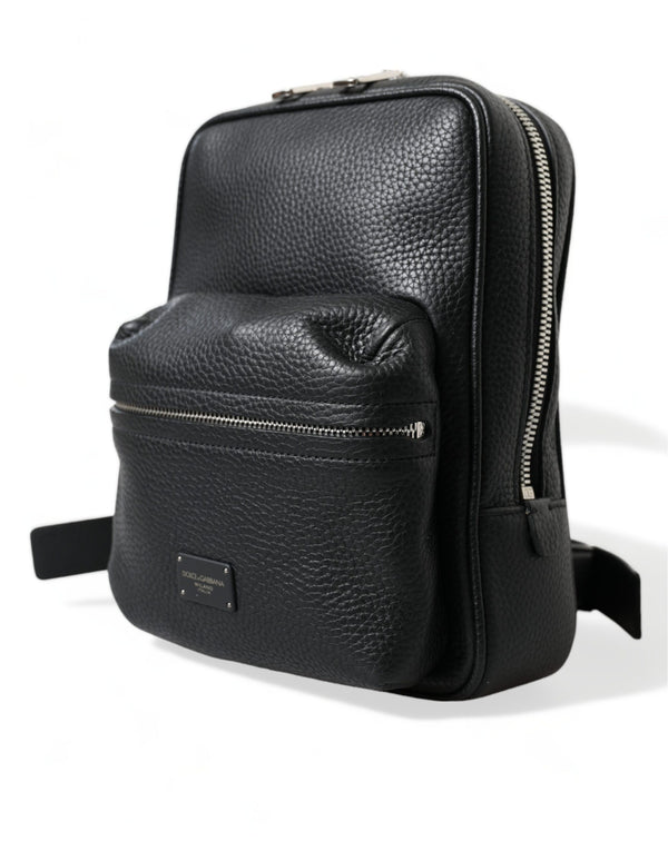 Chic Black Kalb Leder kleiner Rucksack