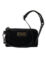 Elegant Black Nylon & Leather Pouch