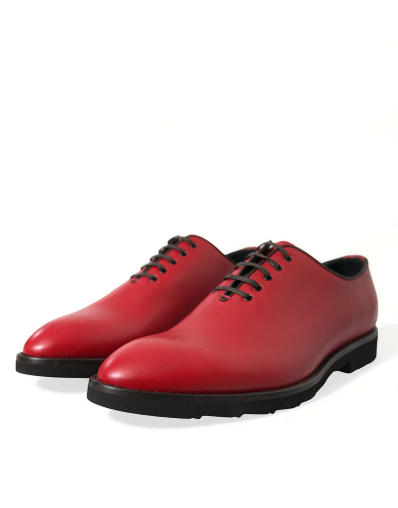 Eleganti scarpe da abito Oxford in pelle rossa