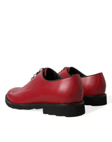 Chaussures de robe oxford en cuir rouge élégant