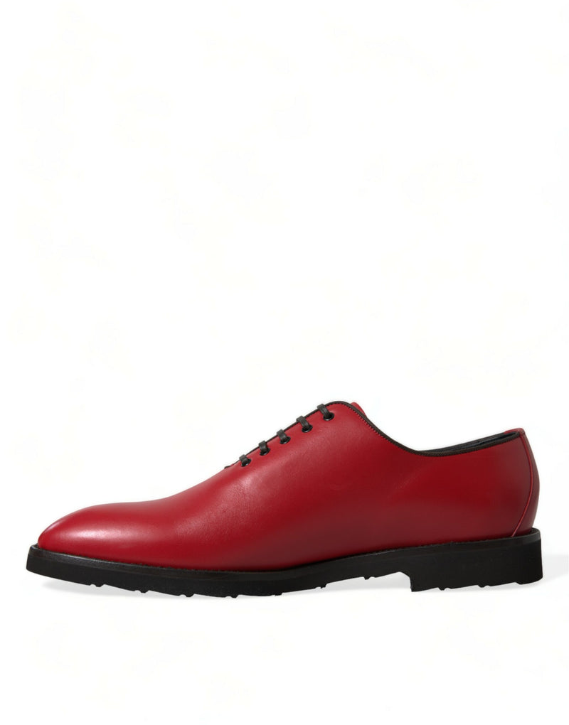 Eleganti scarpe da abito Oxford in pelle rossa