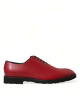 Chaussures de robe oxford en cuir rouge élégant