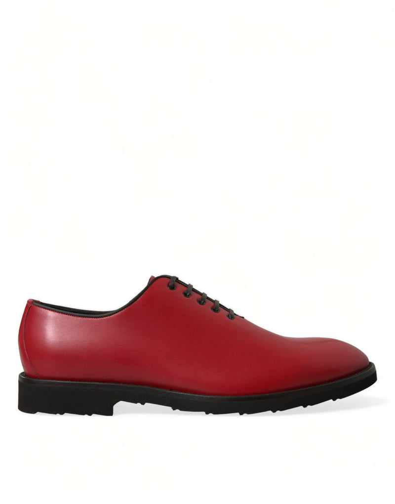 Eleganti scarpe da abito Oxford in pelle rossa