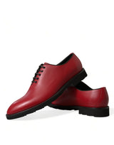 Chaussures de robe oxford en cuir rouge élégant