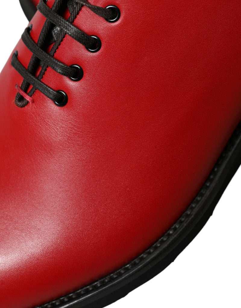 Chaussures de robe oxford en cuir rouge élégant