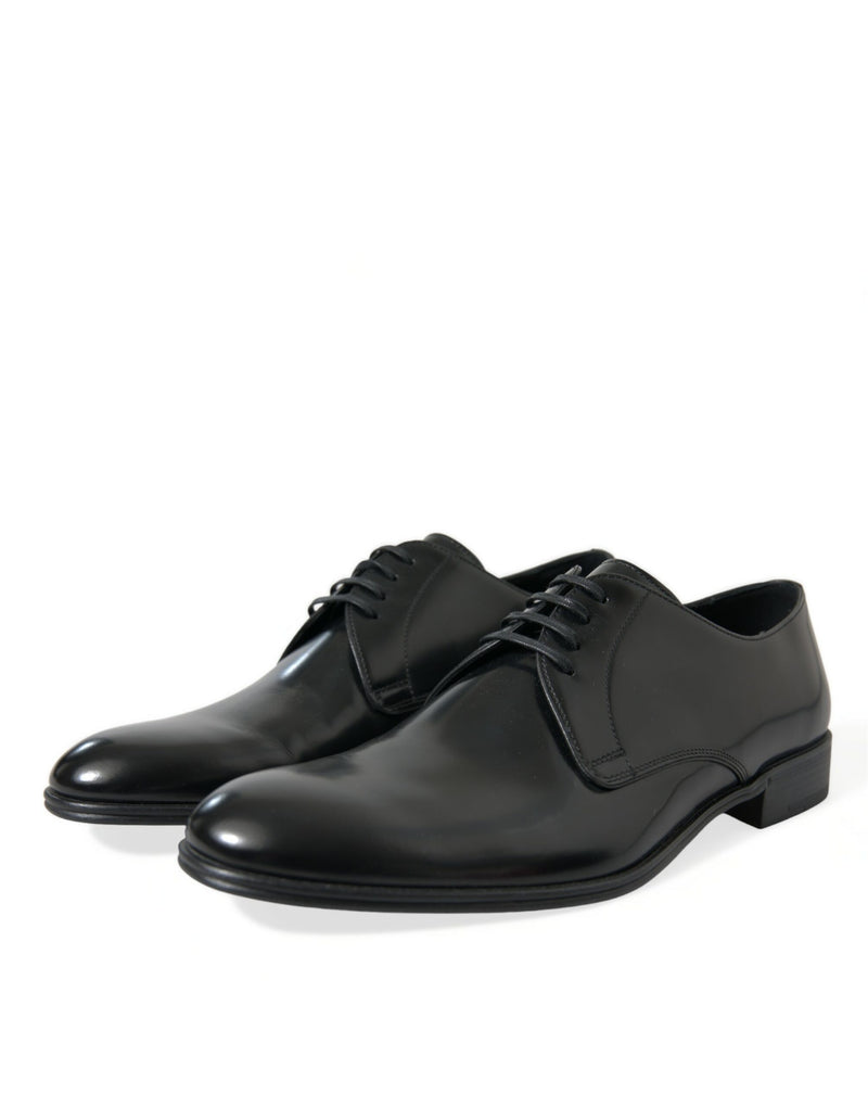 Elegantes zapatos formales de Derby de cuero negro