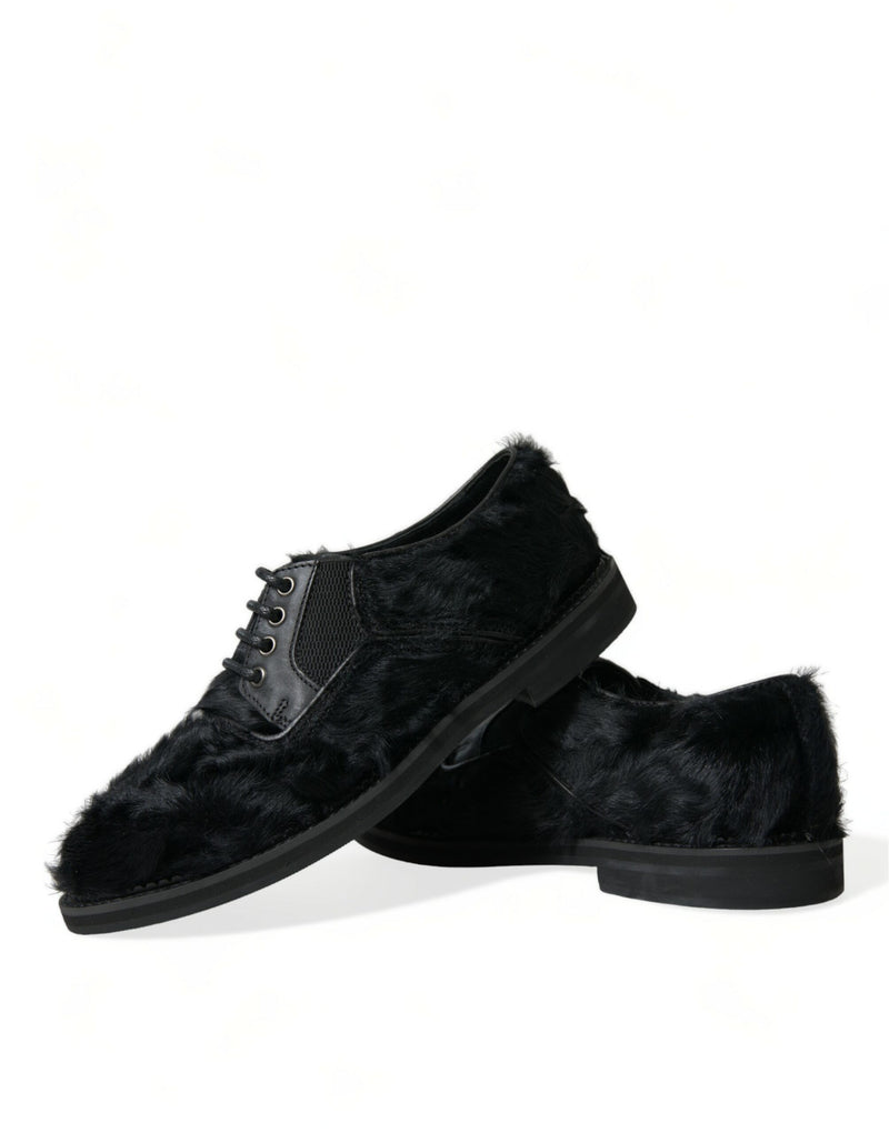 Elegantes zapatos de vestir derby de piel negra para hombres para hombres