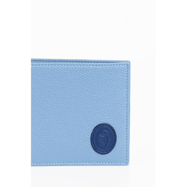 Portefeuille en cuir bleu clair élégant