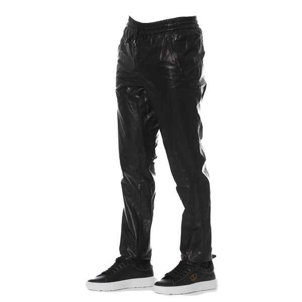 Pantalon en cuir noir élégant pour hommes