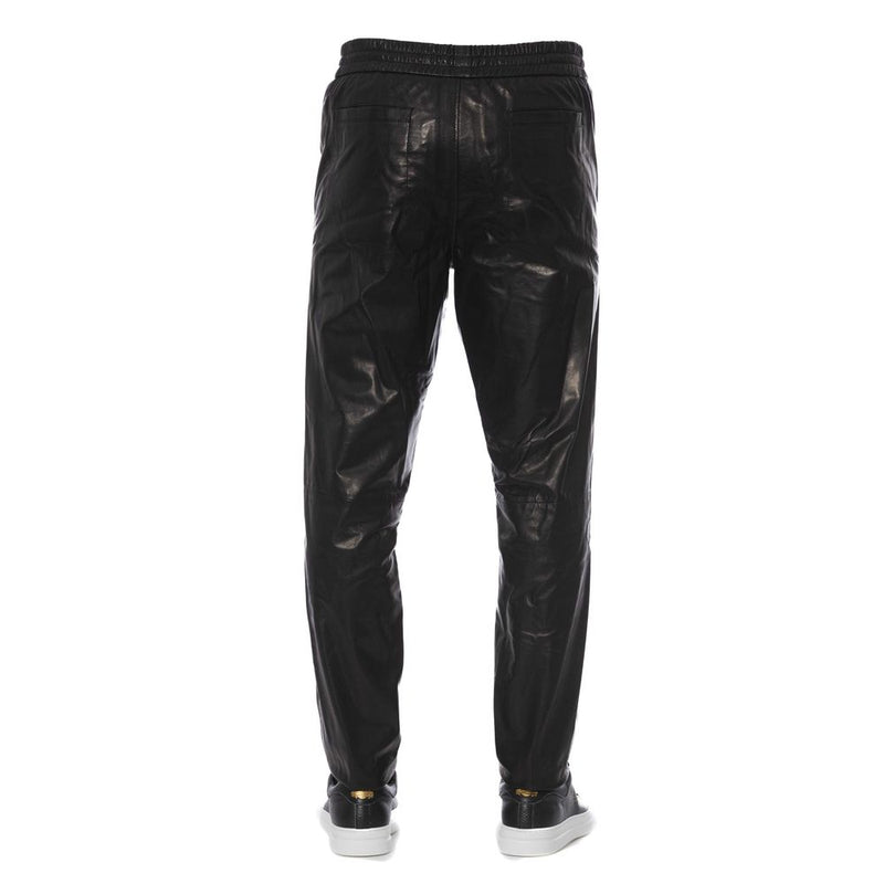 Pantalon en cuir noir élégant pour hommes