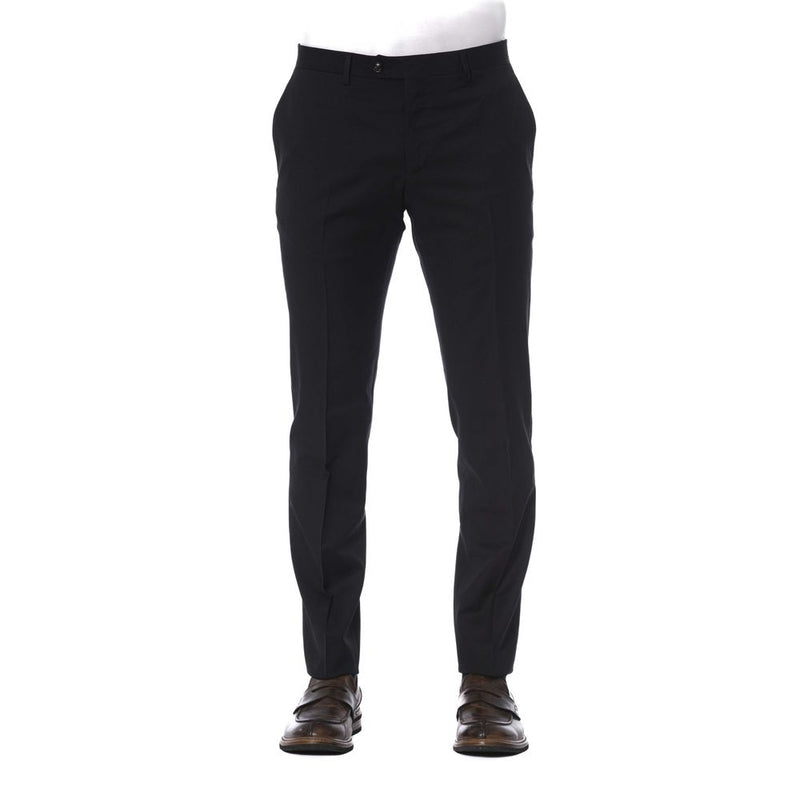 Pantalon élégant en laine noire pour hommes