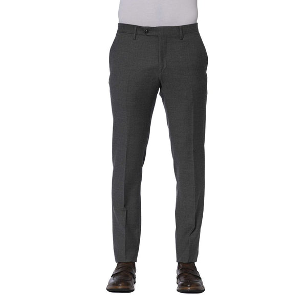 Gray Wool Men Trouser