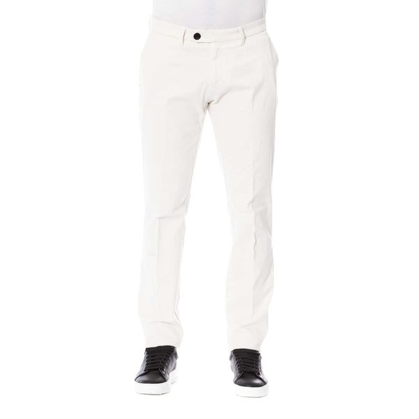 Eleganti pantaloni di miscela di cotone bianco