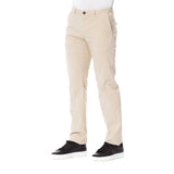 Pantalon de mélange de coton beige chic