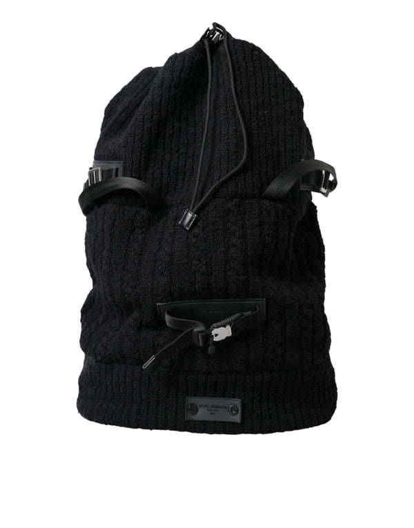 Eleganter Trikotwoll-Blend-Rucksack in Schwarz