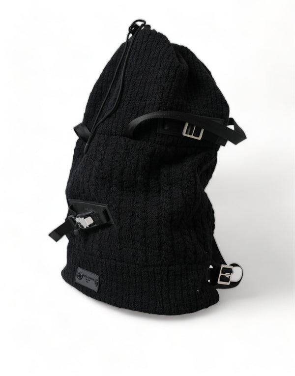 Eleganter Trikotwoll-Blend-Rucksack in Schwarz