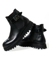 Elegante schwarze Kalb Leder Chelsea -Stiefel