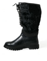 Elegantes botas de pantorrilla de oveja negra