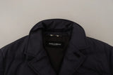 Elegante dunkelblaue Seidenmischjacke