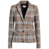 Blazer en coton à motifs élégants à motifs tartan