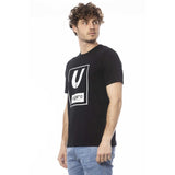 T-shirt de cou de l'équipage en coton noir élégant