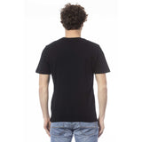 T-shirt de cou de l'équipage en coton noir élégant