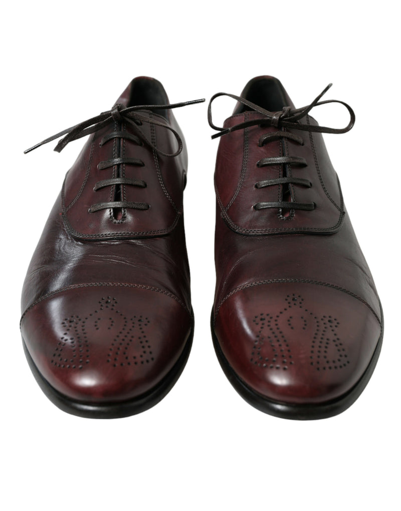 Eleganti scarpe derby in pelle bordeaux