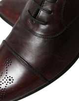 Eleganti scarpe derby in pelle bordeaux