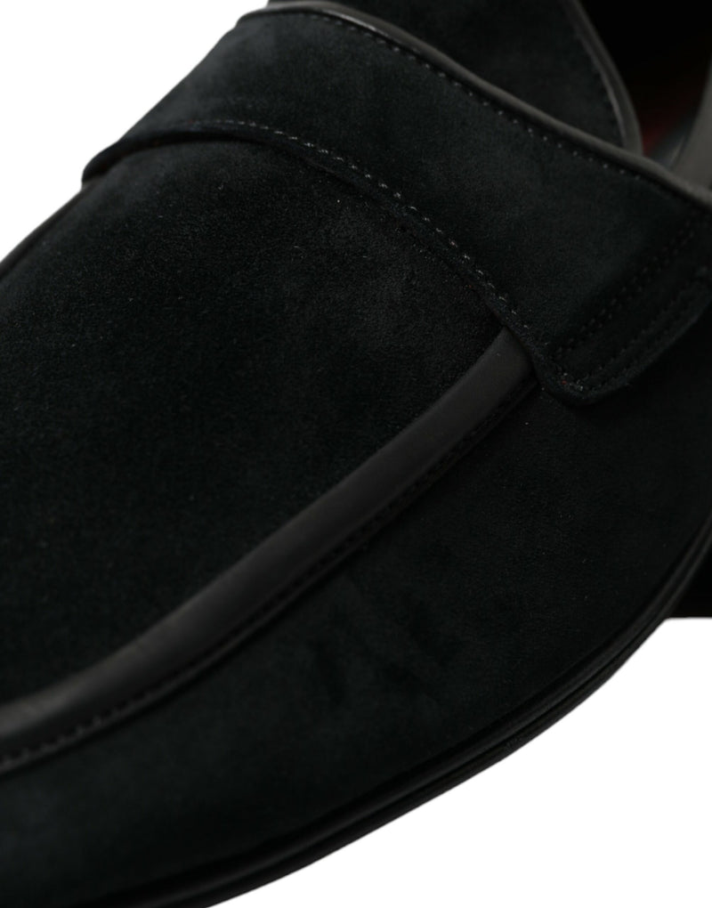 Mocassins noirs en velours élégant pour les hommes