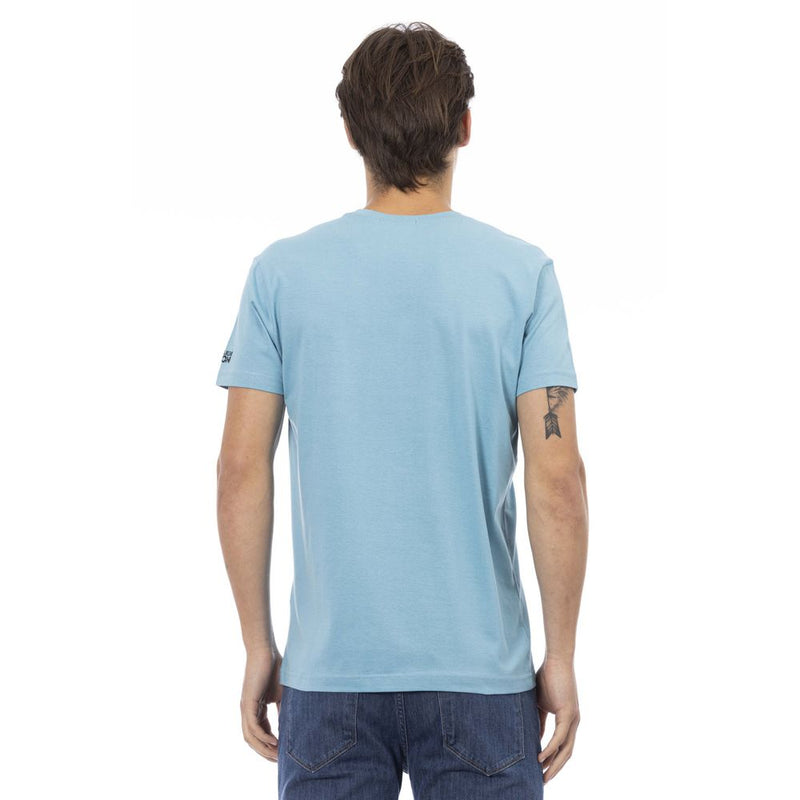 V-Neck Cotton Blend Tee με κομψή εκτύπωση