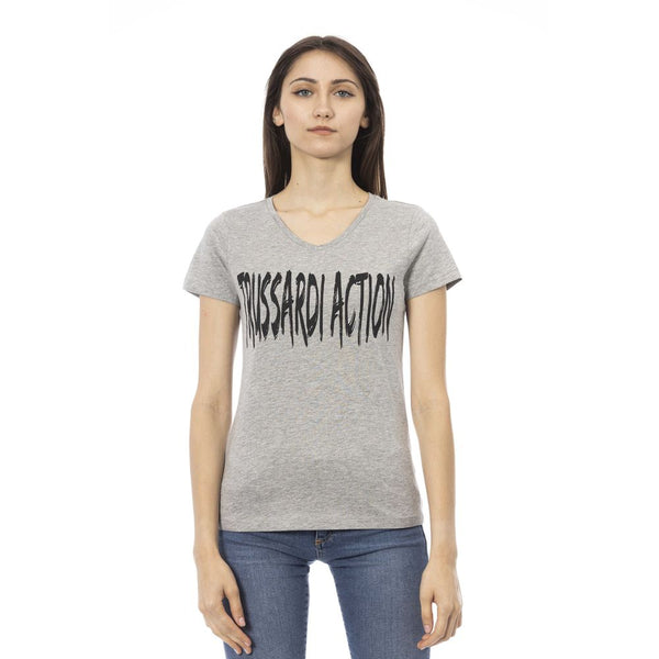 Gray Cotton Women's Top