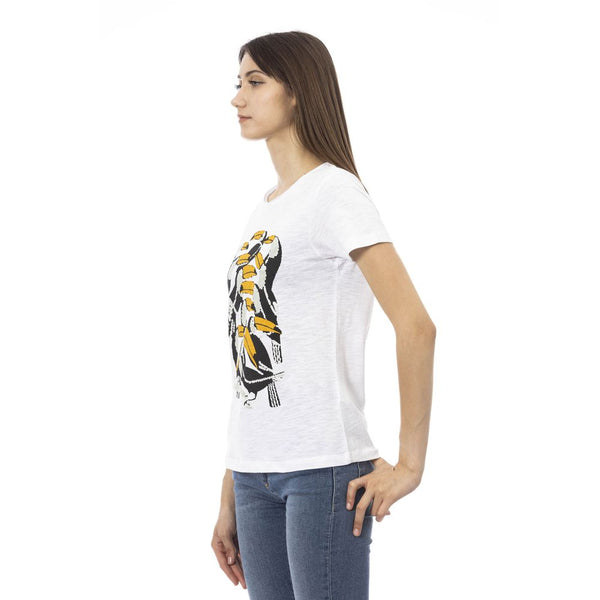 TEE de manga corta blanca elegante con estampado exclusivo