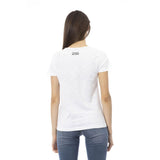 Chic White Short Sleeve T -Shirt mit exklusivem Druck