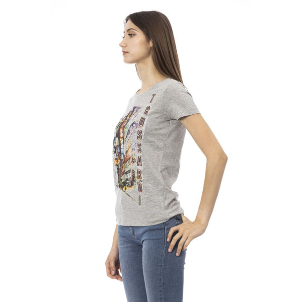 Chic Grey Baumwollmischtee mit einzigartigem Druck